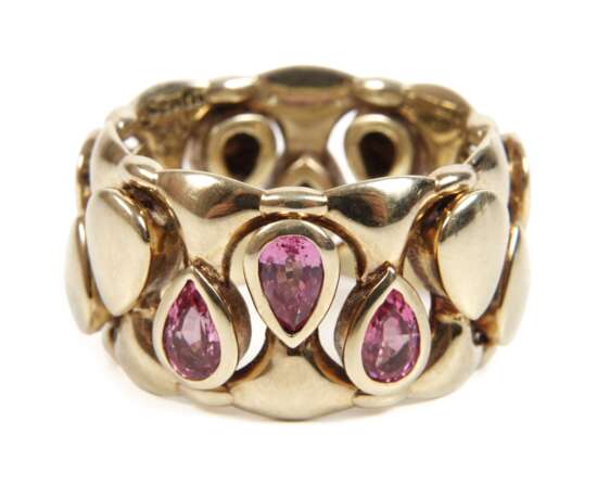 Kinetischer Damenring mit Rubellithen - фото 1
