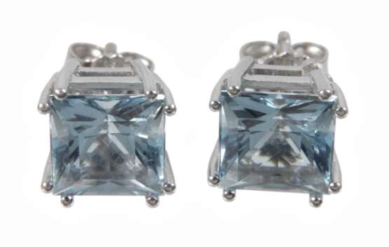 Paar Ohrstecker mit Aquamarinen - фото 1