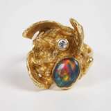 Ausgefallener Damenring mit Opal und Brillant - photo 2