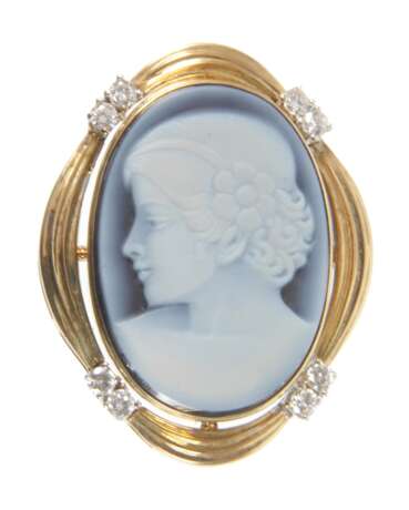 Anhänger mit Achatkamee und Brillanten - фото 1