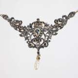 Historismus-Collier mit Saphiren und Perlen - photo 2