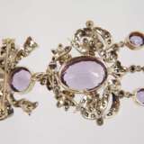 Schleifenbrosche mit Amethysten und Diamanten - photo 4