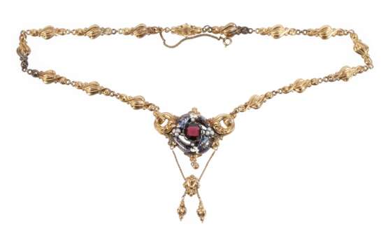 Biedermeiercollier mit Granatbesatz - photo 1