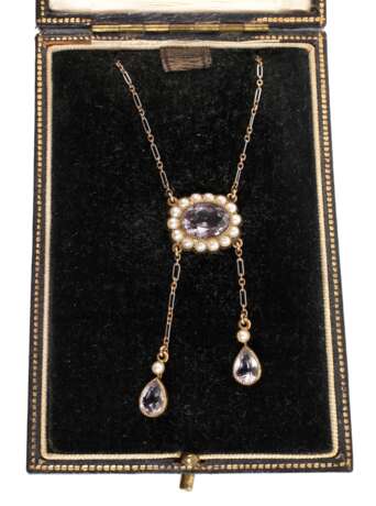 Collier mit Perlen und Amethysten - photo 1