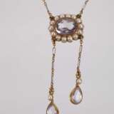 Collier mit Perlen und Amethysten - photo 2