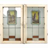 Zwei Bleiglasfenster mit Ansicht Mainz - photo 1