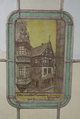 Zwei Bleiglasfenster mit Ansicht Mainz - photo 2