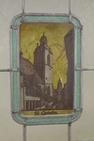 Zwei Bleiglasfenster mit Ansicht Mainz - photo 3