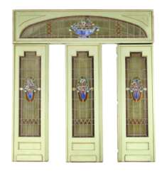Große Jugendstiltür Bleiglas