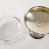 Silber Fußschale mit Glaseinsatz - фото 2