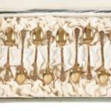 Silber zwölf Mokkalöffel Irisblütendekor - фото 1