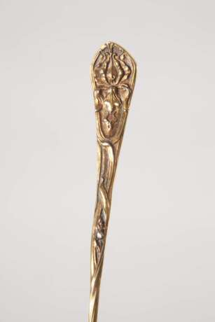 Silber zwölf Mokkalöffel Irisblütendekor - фото 3