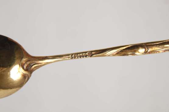 Silber zwölf Mokkalöffel Irisblütendekor - фото 4