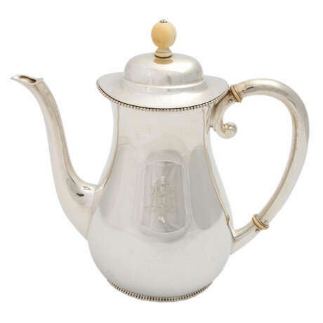 WILHELM BINDER 4-teilig Kaffee- und Teekern, 835 Silber, wohl um 1900. - Foto 2