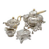 DAVID VOLLGOLD&SÖHNE 4-teilig Teekern mit Rechaud, 13-lötiges Silber, 2. Hälfte 19. Jahrhundert. - Foto 1