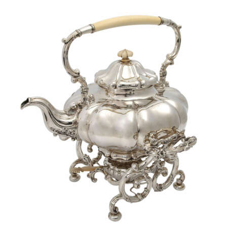 DAVID VOLLGOLD&SÖHNE 4-teilig Teekern mit Rechaud, 13-lötiges Silber, 2. Hälfte 19. Jahrhundert. - photo 4