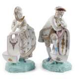 Edeldame und Rosenkavalier mit Blumenschale - фото 1