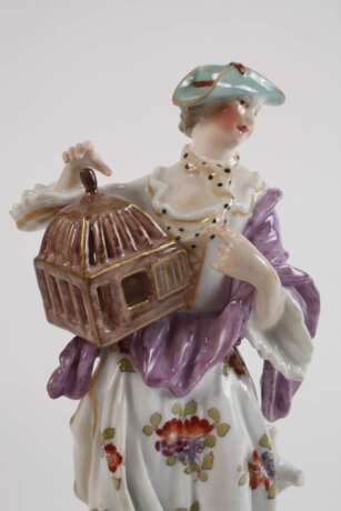 Schäferin mit Vogelkäfig auf Bronzesockel - Foto 2 Schäferin mit Vogelkäfig auf Bronzesockel - Foto 2