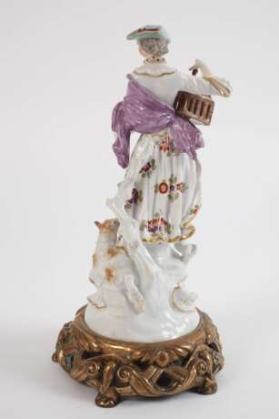 Schäferin mit Vogelkäfig auf Bronzesockel - Foto 3 Schäferin mit Vogelkäfig auf Bronzesockel - Foto 3