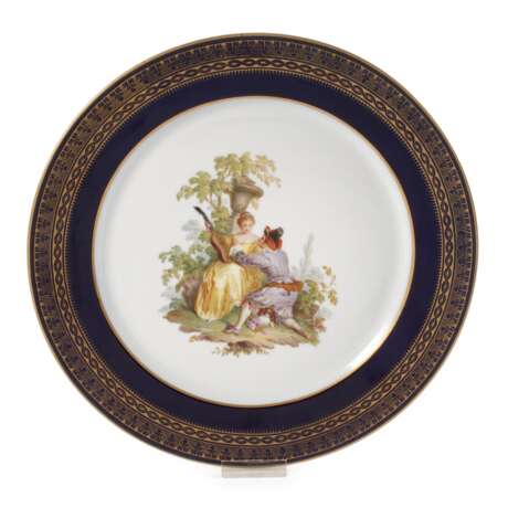 Meissen Zierteller Figurenmalerei und Blaufond - Foto 1