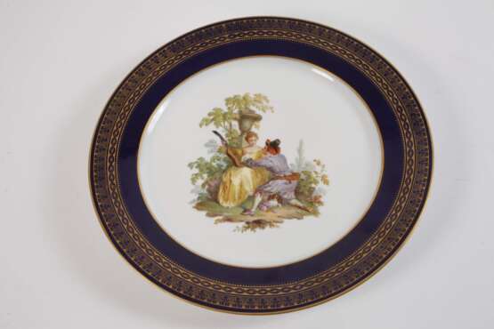 Meissen Zierteller Figurenmalerei und Blaufond - Foto 2