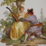 Meissen Zierteller Figurenmalerei und Blaufond - Foto 3