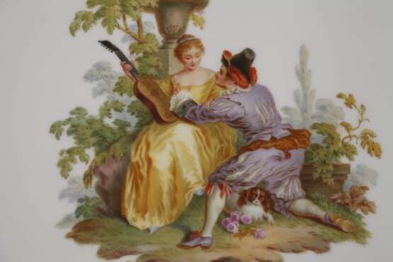 Meissen Zierteller Figurenmalerei und Blaufond - Foto 3