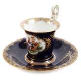 Meissen prunkvolle Mokkatasse Figurenmalerei - Foto 1