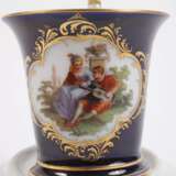 Meissen prunkvolle Mokkatasse Figurenmalerei - Foto 3