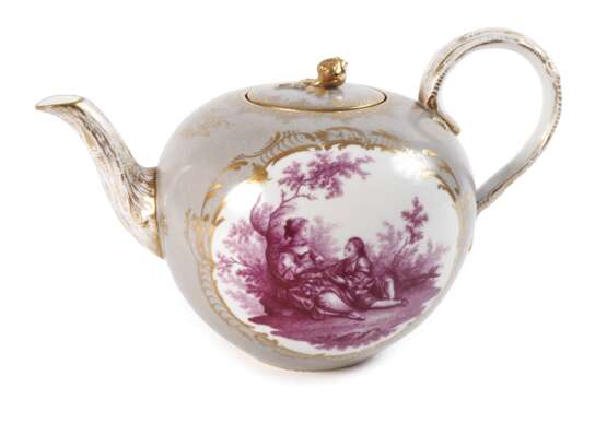 Meissen Teekanne Figurenmalerei - Foto 1