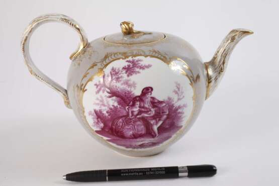 Meissen Teekanne Figurenmalerei - Foto 3