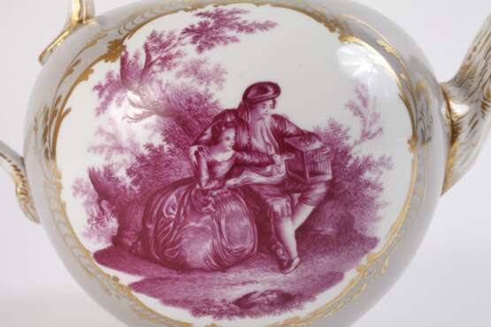 Meissen Teekanne Figurenmalerei - Foto 4