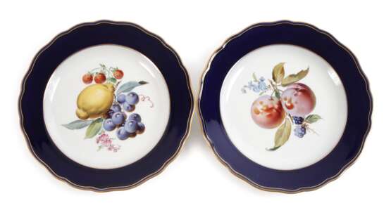 Meissen Paar Obstteller mit Blaufond - photo 1