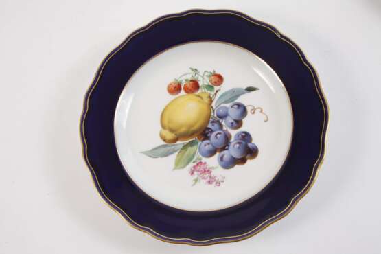 Meissen Paar Obstteller mit Blaufond - photo 2