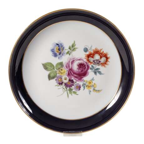 Meissen Schale "Blumenbukett" mit Blaufond - Foto 1