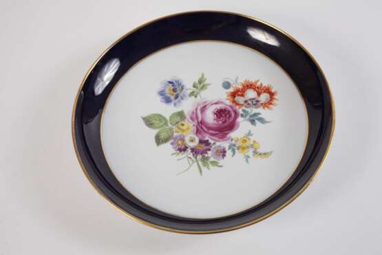 Meissen Schale "Blumenbukett" mit Blaufond - Foto 2