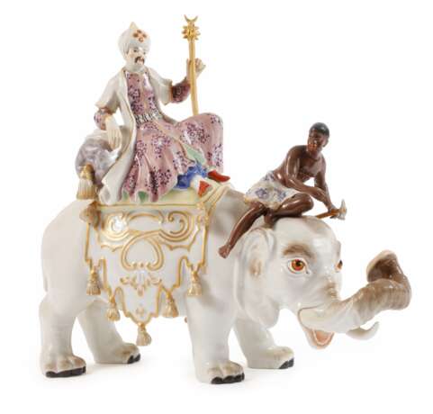 Meissen ”Perser auf Elefant mit Mohr” - photo 1