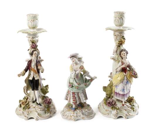 Volkstedt Leuchterpaar und Potschappel Gärtnerin - фото 1 Volkstedt Leuchterpaar und Potschappel Gärtnerin - фото 1