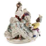 Volkstedt Rokokodame mit Diener - Foto 1