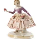 Karl Ens Volkstedt Biedermeierdame mit Rosen - фото 1