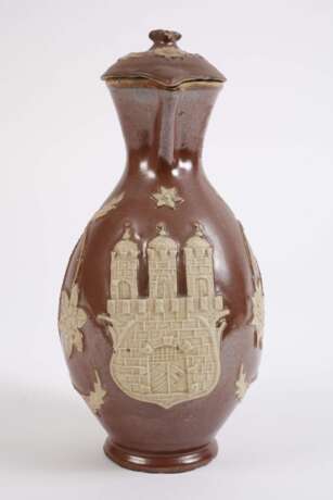 Seltene Bunzlauer Kanne mit Deckel - photo 2 Seltene Bunzlauer Kanne mit Deckel - photo 2