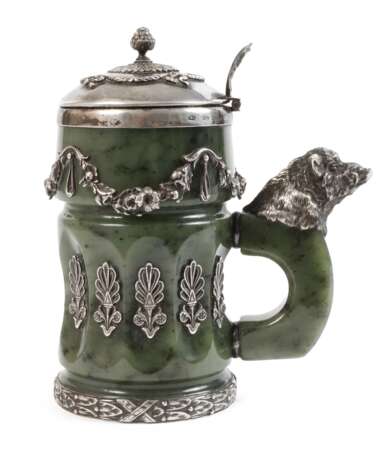 Seltener Humpen aus Silber und Nephrit - photo 1