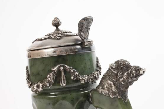 Seltener Humpen aus Silber und Nephrit - photo 4