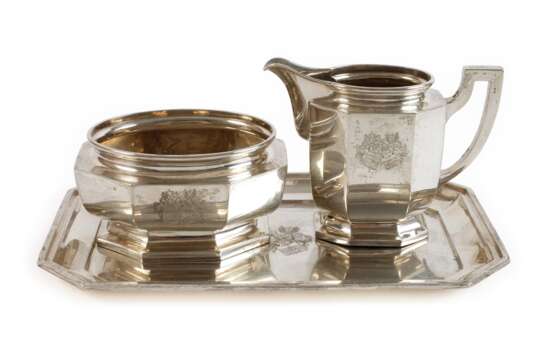 Silber Zucker/Sahne-Set aus Adelsbesitz - photo 1