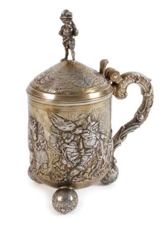 Silber großer Kugelfußhumpen im Barockstil - photo 1