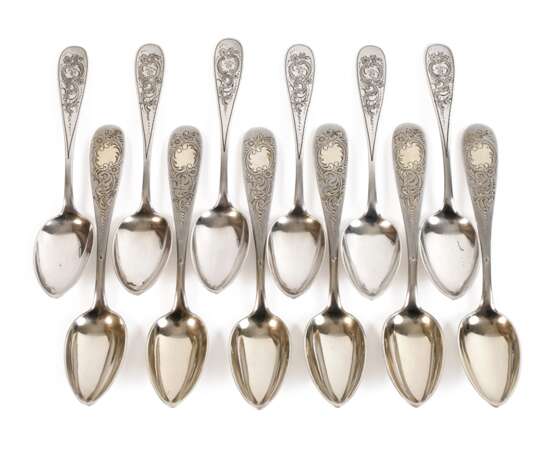 Silber zwölf Kaffeelöffel Historismus - photo 1