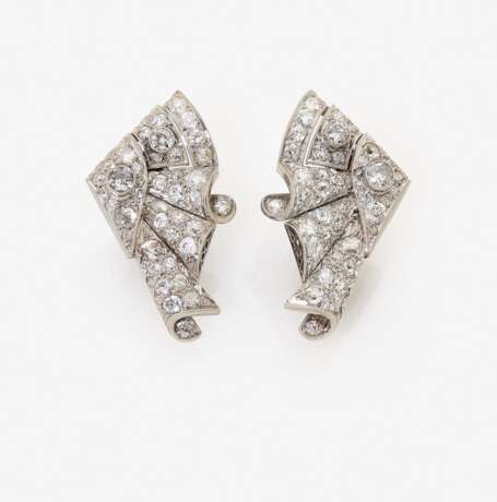 Ein Paar Ohrclips mit Diamanten. USA, 1940-1950er Jahre - photo 1