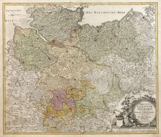 Johann Homann, Karte Mittel- und Norddeutschland - Foto 1