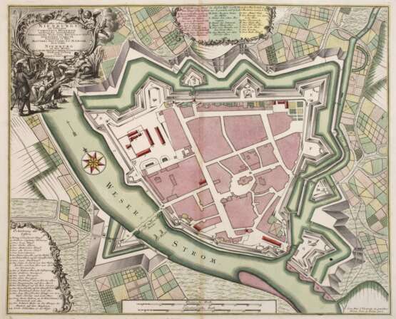 Matthäus Seutter, Karte Nienburg an der Weser - photo 1 Matthäus Seutter, Karte Nienburg an der Weser - photo 1