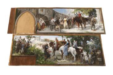 Willy Spatz, attr., Paar große Wandbildentwürfe